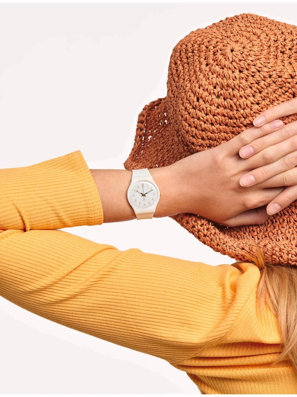 Swatch “White Bishop” Women’s Quartz Watch